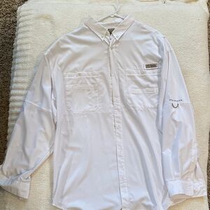 Columbia Men's Classic White Button Down Shirt